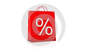 3d percentage symbol bag