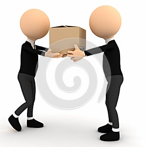 3d person with carton package