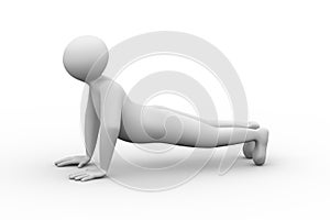 3d person doing push up exercise