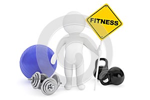 3d person with fitness sign