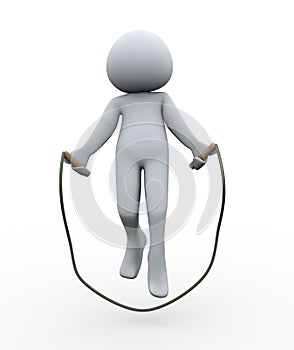 3d person jumping rope