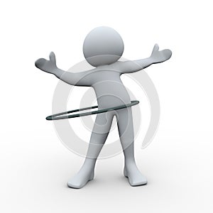 3d person plays hula hoop