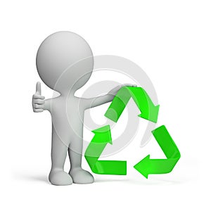 3d person with a recycling symbol