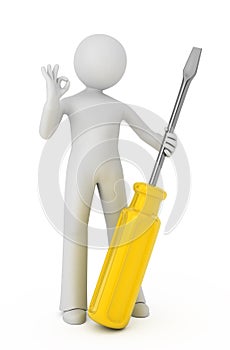 3d person with a screwdriver.