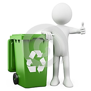 3D person showing a green bin