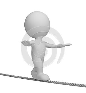 3d person on a tightrope