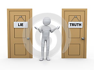 3d person and truth lie door