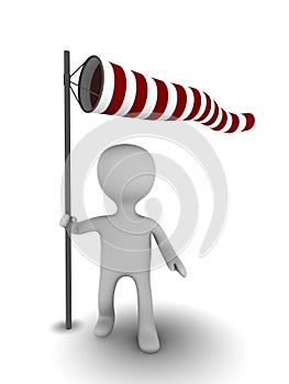 3d person with windsock photo