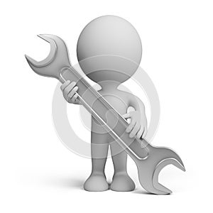 3d person with a wrench