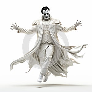 3d Phantom: A Dark Vampire In White Suit - High Detailed Photorealistic Renderings