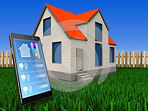 3d phone application over lawn and fence