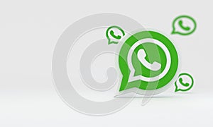 3d Phone green Icon on white background