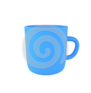 3d photo realistic blue cup icon mockup rendering. Design Template for Mock Up. ceramic clean mug with a matte effect