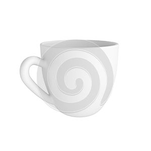 3d photo realistic white cup icon mockup rendering. Design Template for Mock Up. ceramic clean white mug with a matte