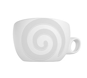 3d photo realistic white cup icon mockup rendering. Design Template for Mock Up. ceramic clean white mug with a matte effect