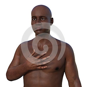 A 3D photorealistic illustration showcasing the upper half part of an African man