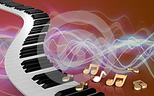 3d piano keys notes