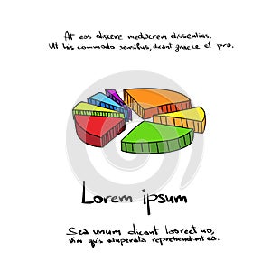 3d Pie Chart Diagram Hand Draw