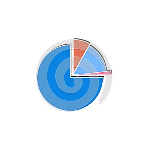 3D pie chart icon. Element of colored charts and diagrams for mobile concept and web apps. Icon for website design and development