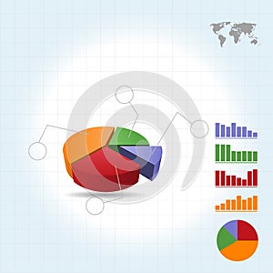 3D Pie Graph for infography Vector