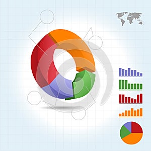 3D Pie Graph for infography Vector