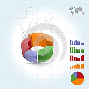 3D Pie Graph for infography Vector