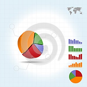 3D Pie Graph for infography Vector