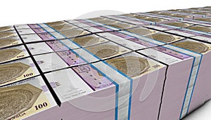3D Pile of 100 Macedonia Denari Money banknote