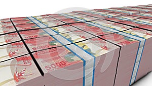 3D Pile of Madagascar 5000 Ariary Money banknote