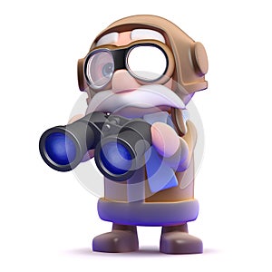 3d Pilot with binoculars