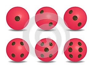 3d Pink Color circular Dice