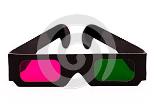 3D pink en green glasses front