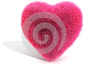 3D Pink Furred Heart