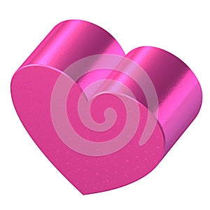 3D Pink Heart Isolated on a White Background