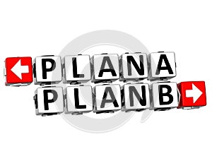 3D Plan A Plan B Button Click Here Block Text