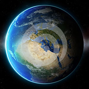 3D Planet Earth. Elements of this image furnished by NASA. Other