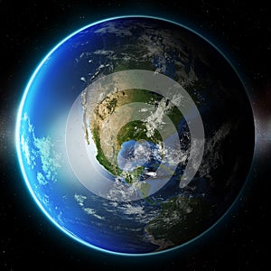 3D Planet Earth. Elements of this image furnished by NASA. Other