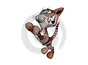 3D plush tiger illustration