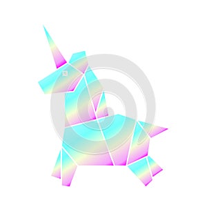 3d polygon colorful unicorn design