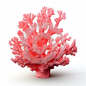 3d Print Of Pink Coral: A Hyperrealistic Depiction Of Light And Environmental Awareness