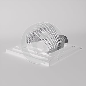 3d printed futuristic concept project building close-up