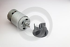 3D printed object impeller for dc motor shaft, Water pump parts using 3D printing technology