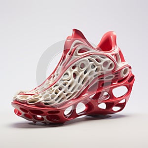 3d Printed Sneakers: Nike\'s Biomorphic Abstraction In Light Red And Beige