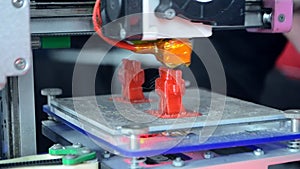 3D printer 3D printing Process operation working 3D printer close-up 3D printer