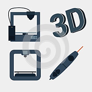 3d printer icon with simple design.