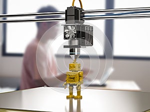 3d printer print robot model