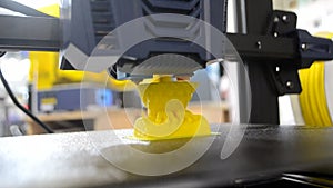 3D printer printing close-up Process creating three-dimensional model 3d printer