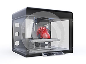 a 3d printer printing a heart