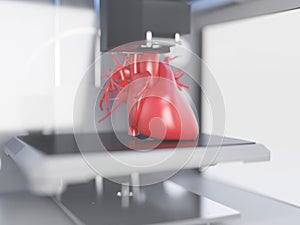 A 3d printer printing a heart