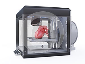 A 3d printer printing a heart